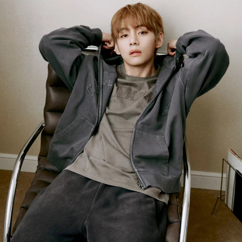 BTS Kim Taehyung Champion Grey Hoodie