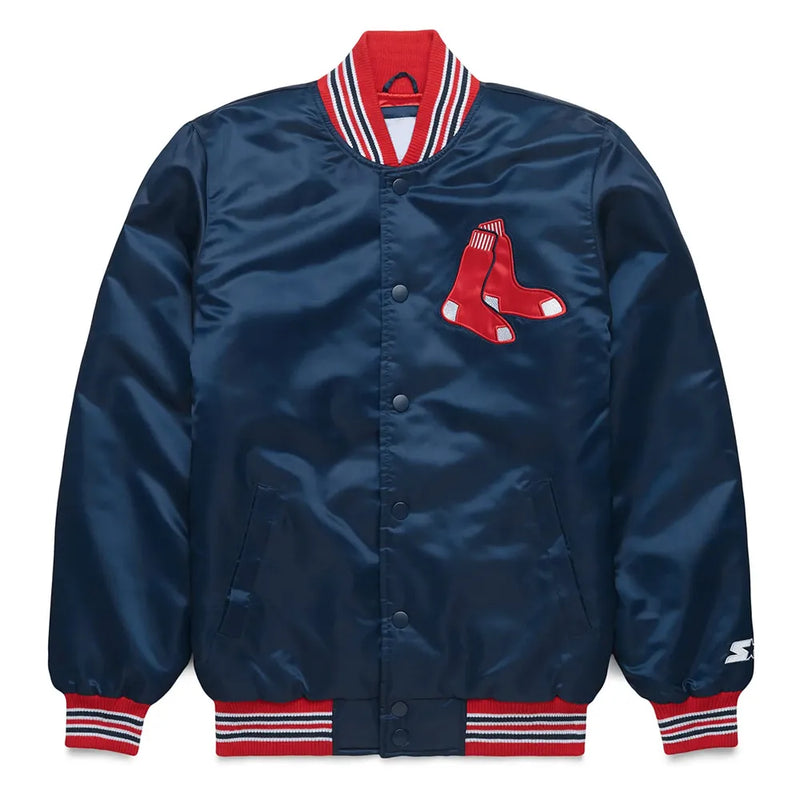Boston Sox Classic Jacket in Navy Satin