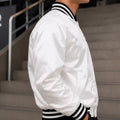 CR7 Ronaldo White Satin Bomber Jacket