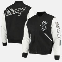 Black Leather Varsity Jacket – Chicago Sox