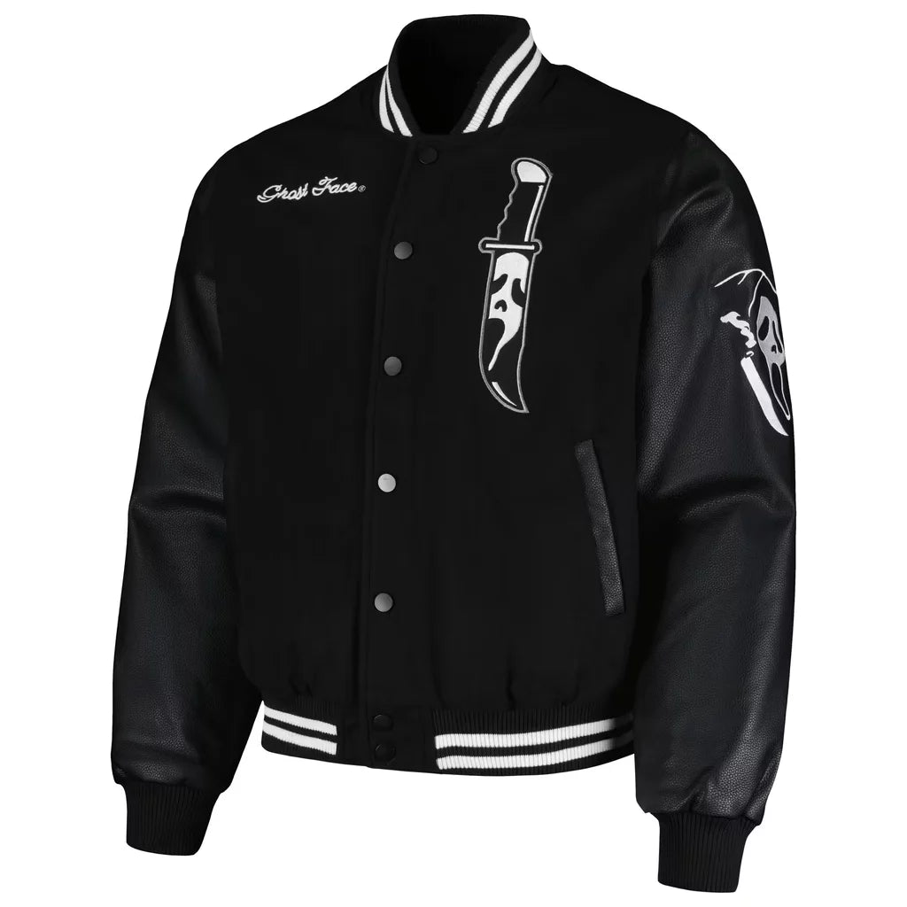 Halloween Ghost Face Varsity Jacket
