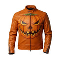 Halloween Orange Jack-o’-lantern Biker Jacket