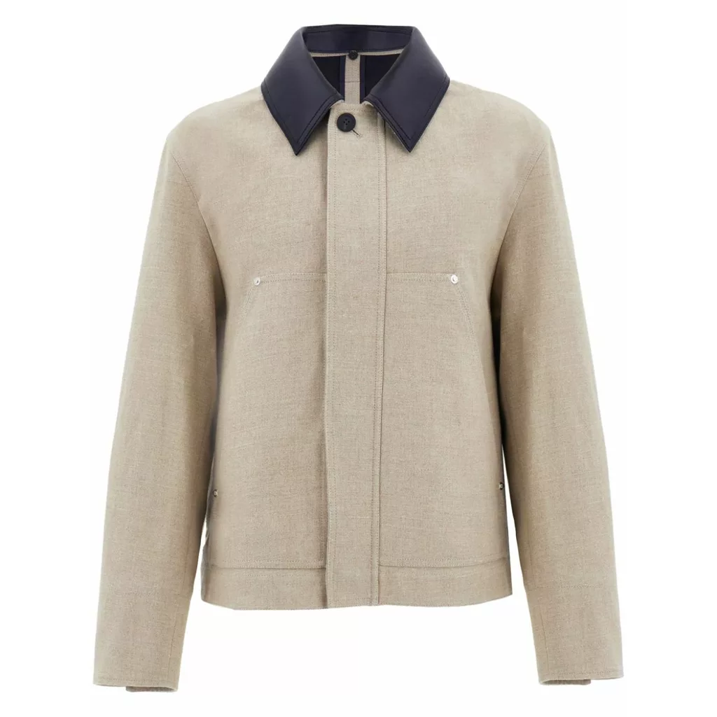 Lucky S01 Annette Bening Workwear Jacket in Beige Cotton