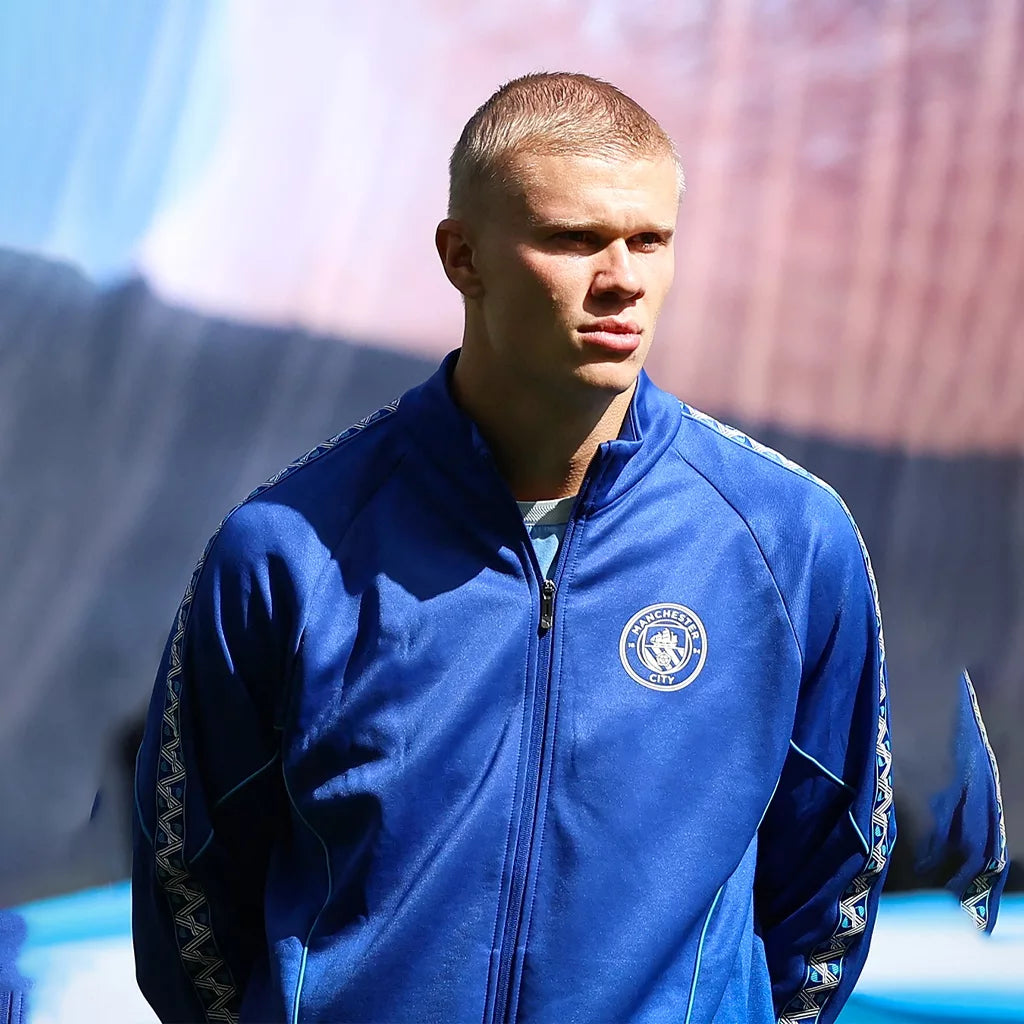 Striker Erling Haaland Blue Jacket in Fleece