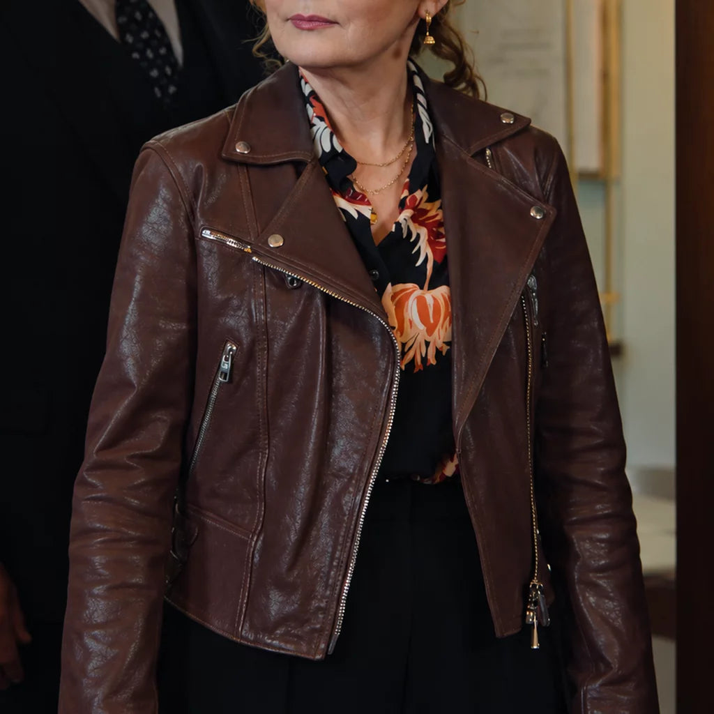 Marble Hall Murders S01 Lesley Manville Leather Jacket