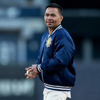 NY Yankees 2026 Manny Pacquiao Jacket in Blue Satin