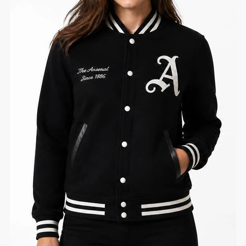 Arsenal F.C NYC Anne Hathaway Jacket in Black Wool