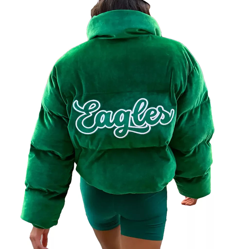 Philadelphia Eagles Velvet Puffer Jacket