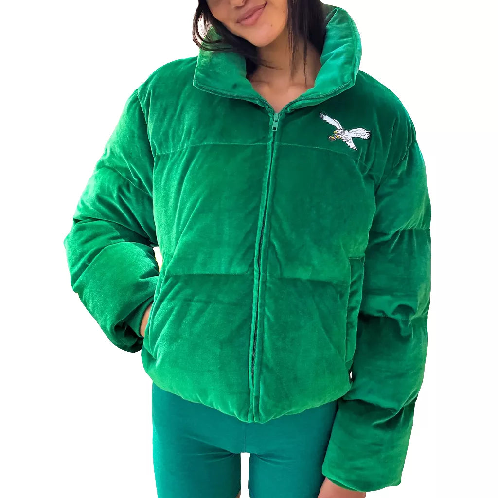Philadelphia Eagles Velvet Puffer Jacket