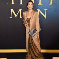 The Whisper Man Premiere Kate Walsh Coat in Brown Satin