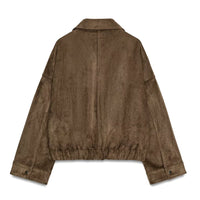 Project Runway 2026 Christian Siriano Suede Brown Jacket in Leather