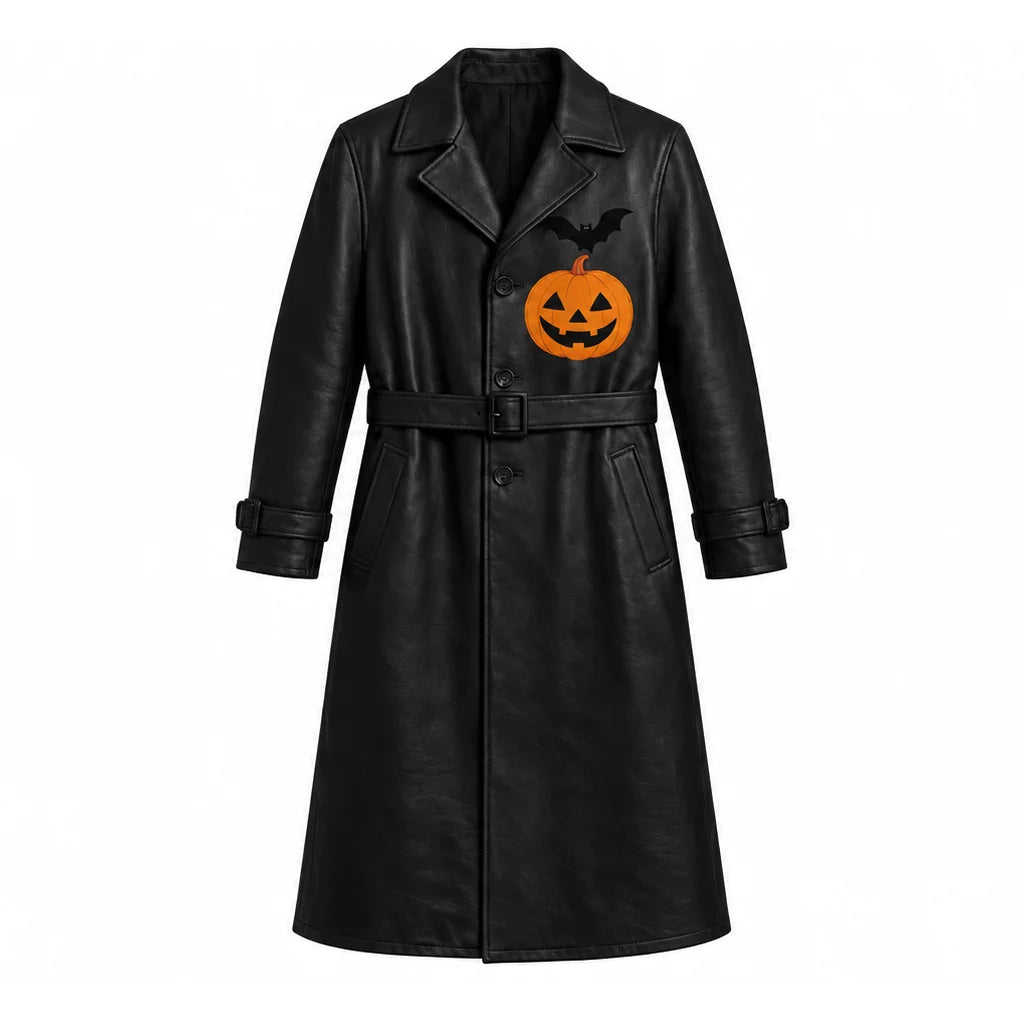 Pumpkin and Bat Black Coat