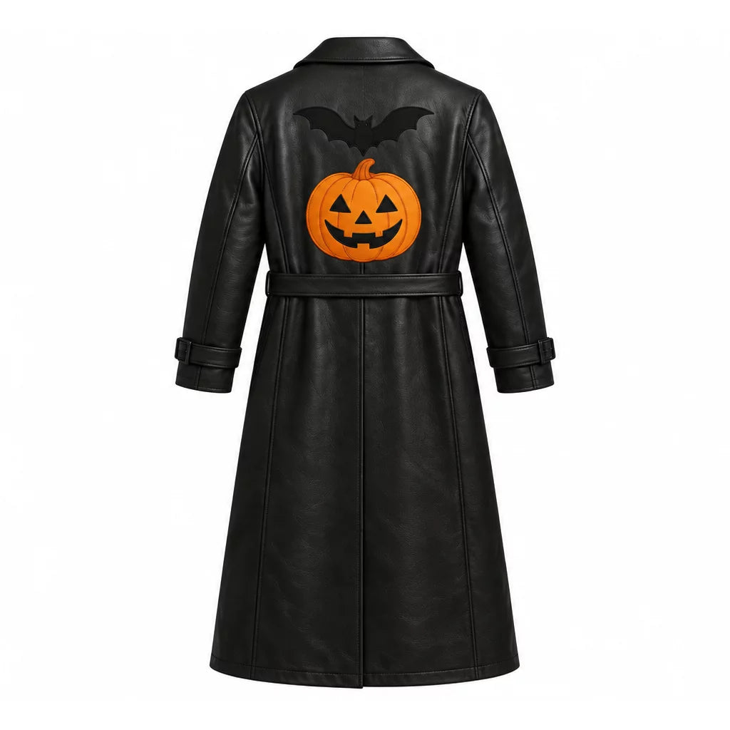 Pumpkin and Bat Black Coat