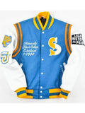 Blue Leather Jacket – Southern University Motto
