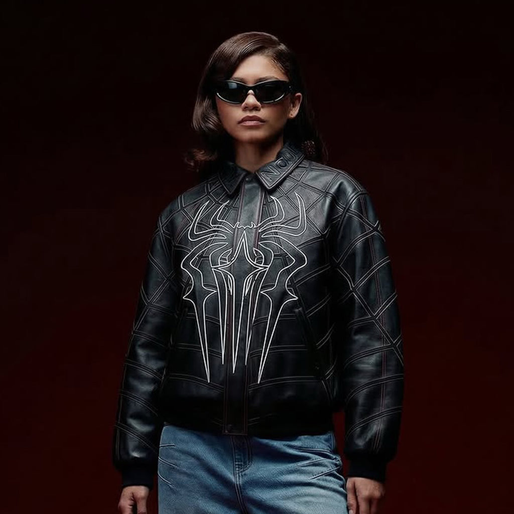 Spider-Man Zendaya Leather Jacket in Black