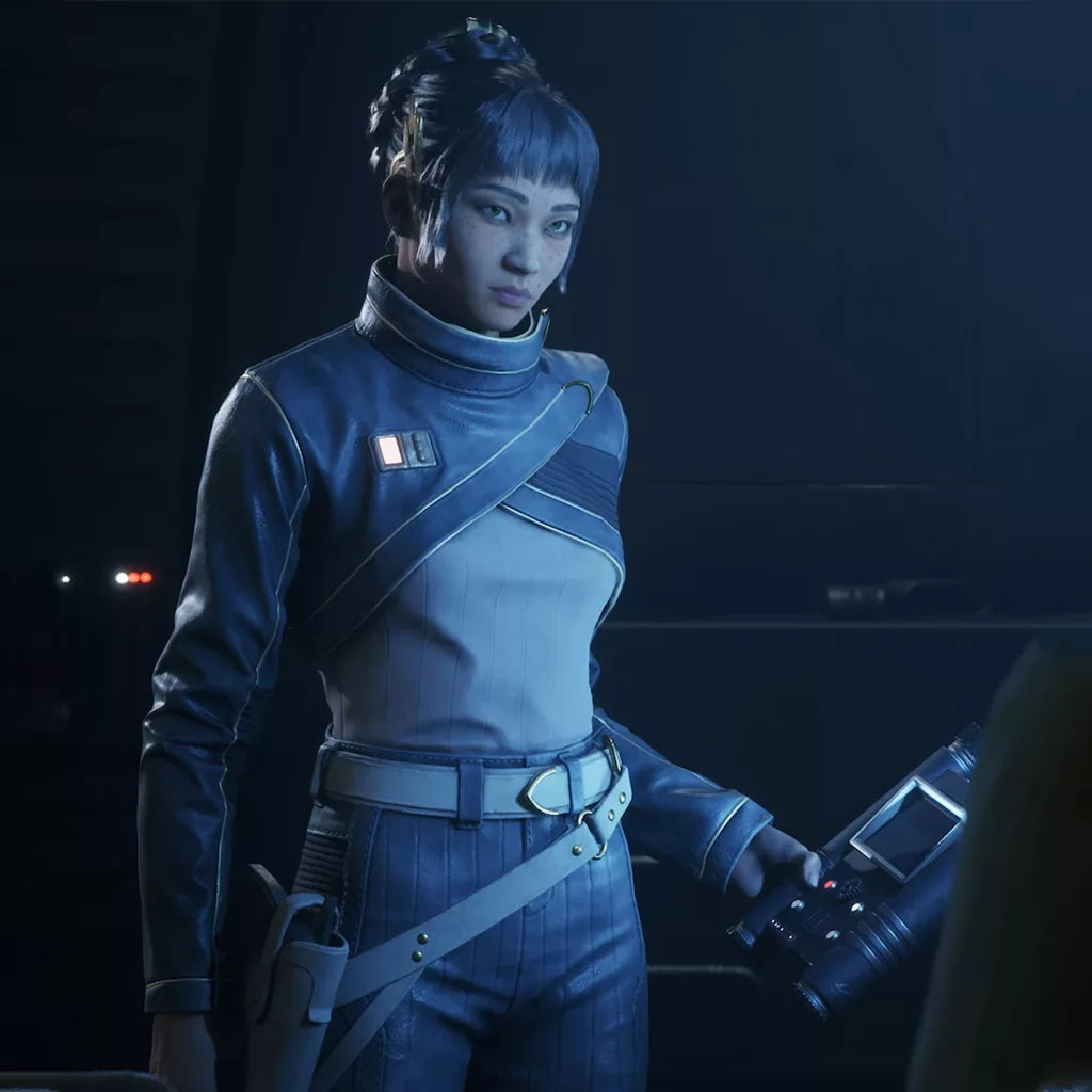 Blue Leather Jacket – Star Wars Zero Company Jae Mordant Cropped