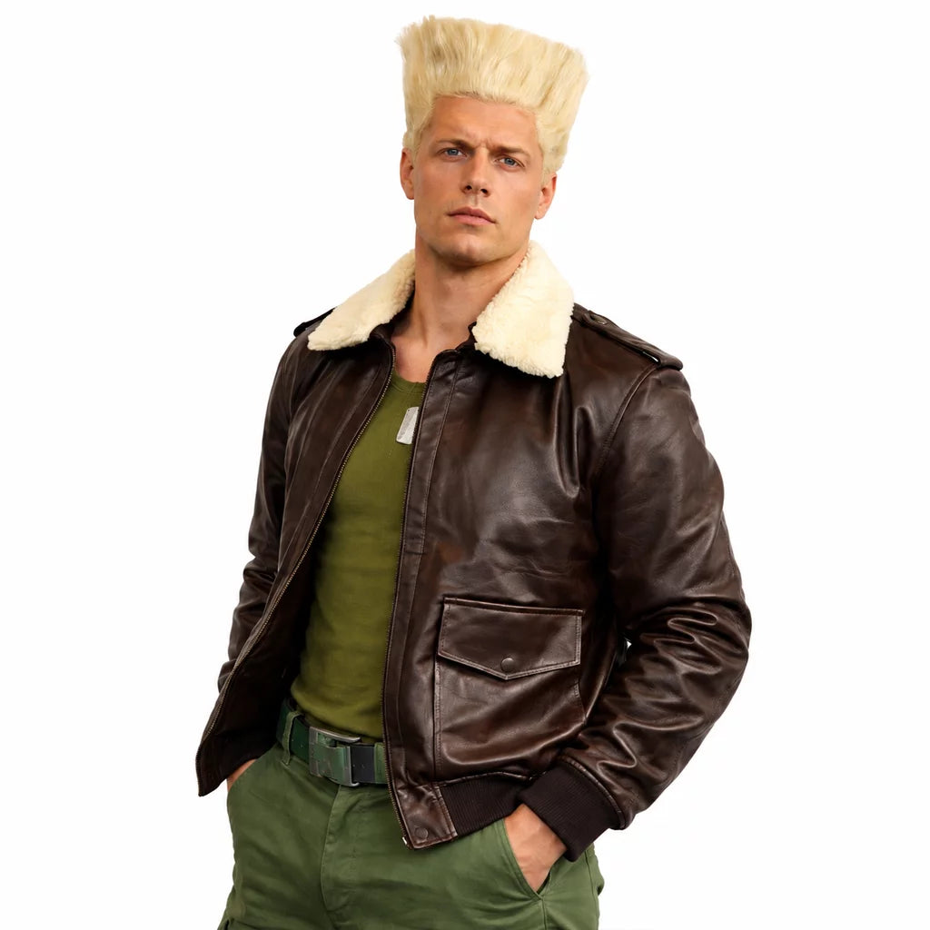 Street Fighter Cody Rhodes Shearling Jacket