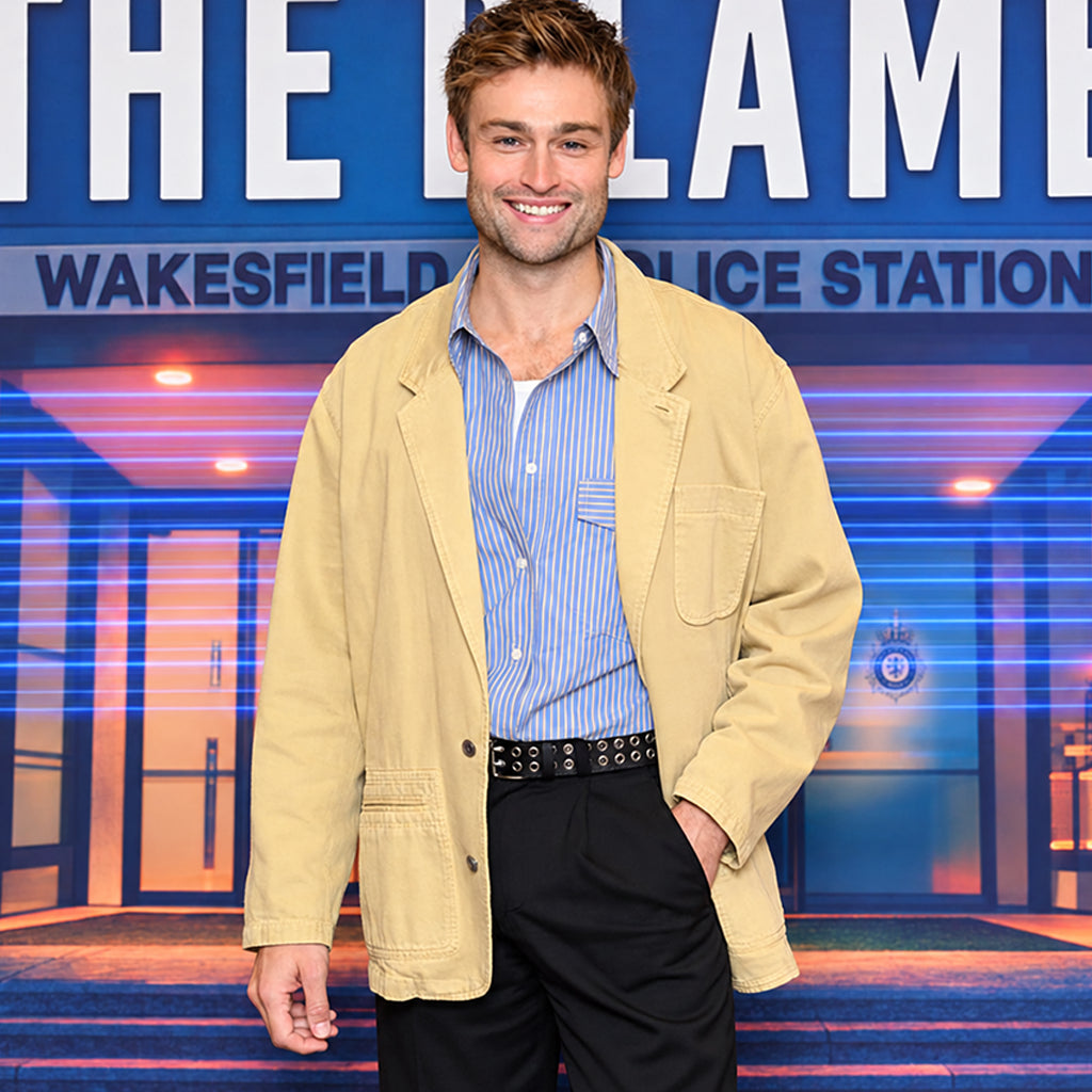 London Photocall Douglas Booth Blazer
