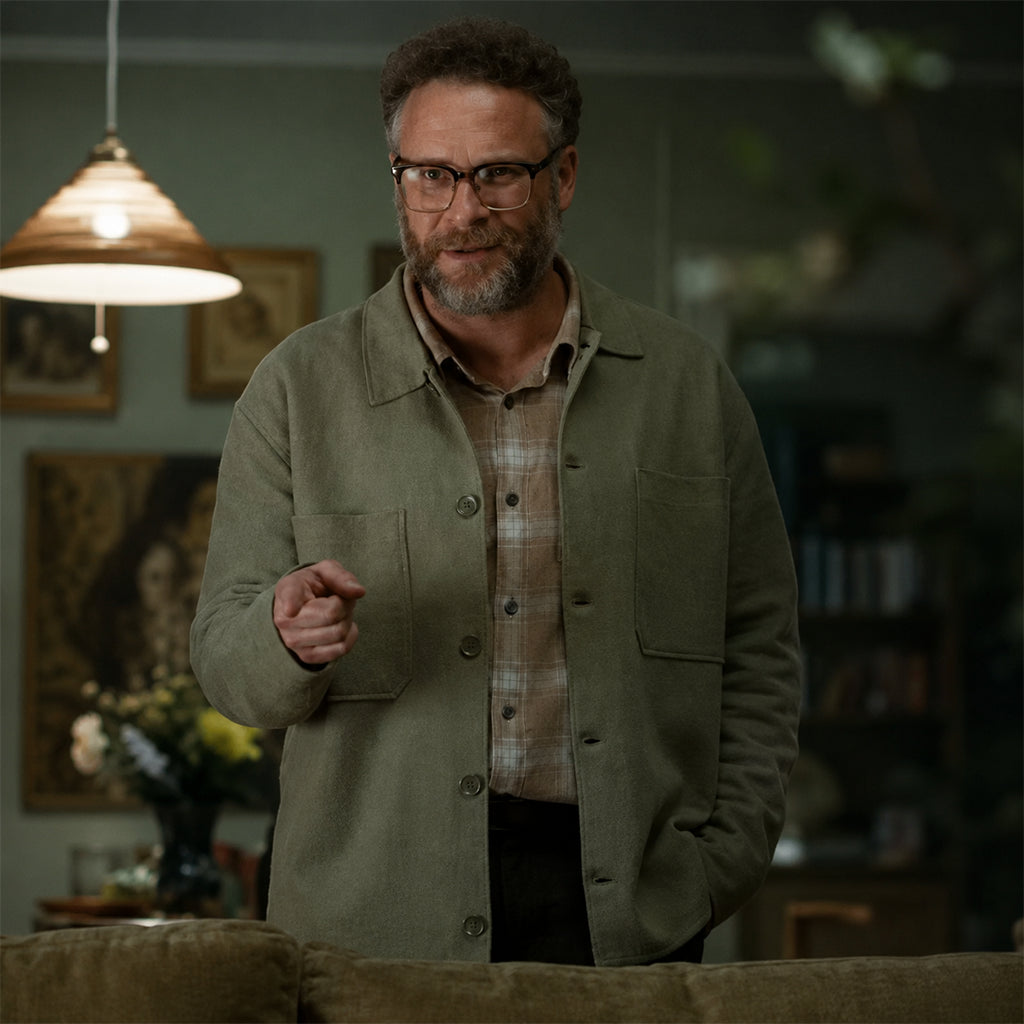 The Invite 2026 Seth Rogen Green Jacket in Wool
