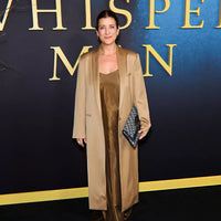 The Whisper Man Premiere Kate Walsh Coat in Brown Satin