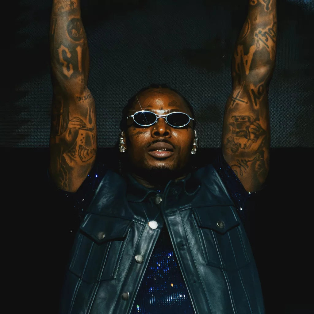 God We Trust Tour Asake Leather Vest