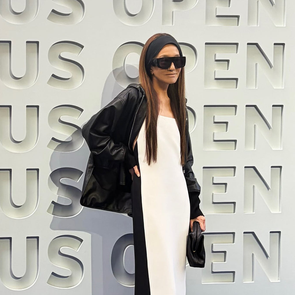 US Open Event Vera Wang Black Leather Jacket