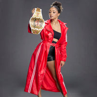 Wrestling champions Kelani Jordan Red Leather Coat