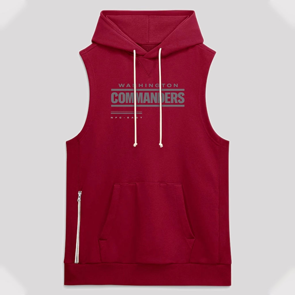 Washington Commanders Sideline Sleeveless Burgundy Hoodie